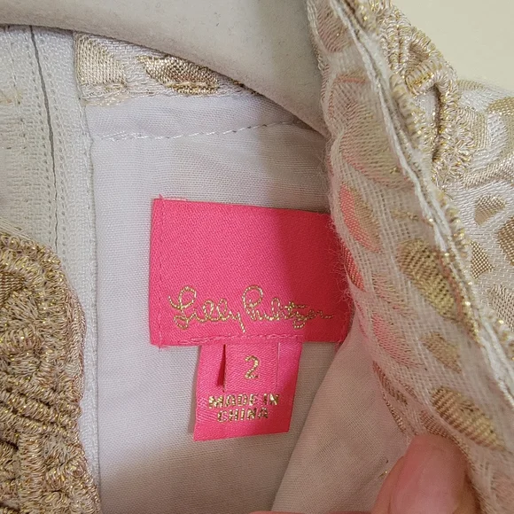 lilly pulitzer franci dress gold Tea-Length Bronze Wedding Guest Dress with Sequins– PromGirl main image 0